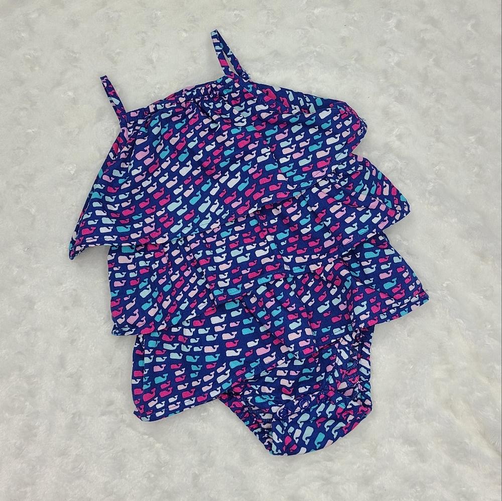 Vineyard Vines baby girl whale ruffle romper size 3-6 months - Picture 1 of 4